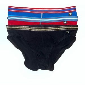 3-Pack Red Blue Black Andrew Christian Underwear Briefs